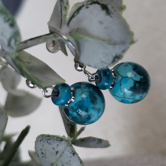 Vintage Style Turquoise Earrings. - Picture 1 of 7